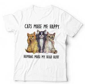 Cats Make Me Happy Tshirt Unisex & Kids