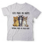 Cats Make Me Happy Tshirt Unisex & Kids