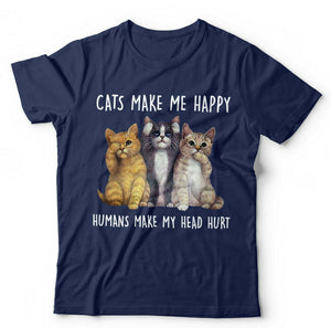 Cats Make Me Happy Tshirt Unisex & Kids