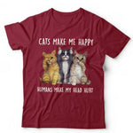 Cats Make Me Happy Tshirt Unisex & Kids