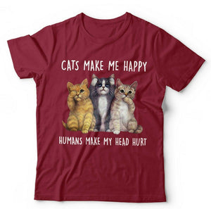 Cats Make Me Happy Tshirt Unisex & Kids