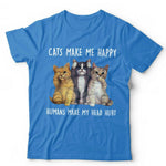 Cats Make Me Happy Tshirt Unisex & Kids