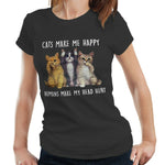 Cats Make Me Happy Tshirt Fitted Ladies