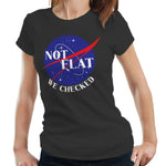 Not Flat We Checked Tshirt Fitted Ladies