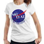 Not Flat We Checked Tshirt Fitted Ladies