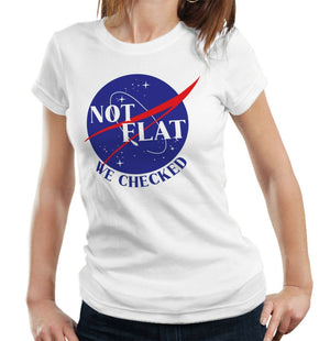 Not Flat We Checked Tshirt Fitted Ladies