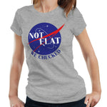 Not Flat We Checked Tshirt Fitted Ladies