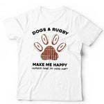 Dogs & Rugby Make Me Happy Tshirt Unisex