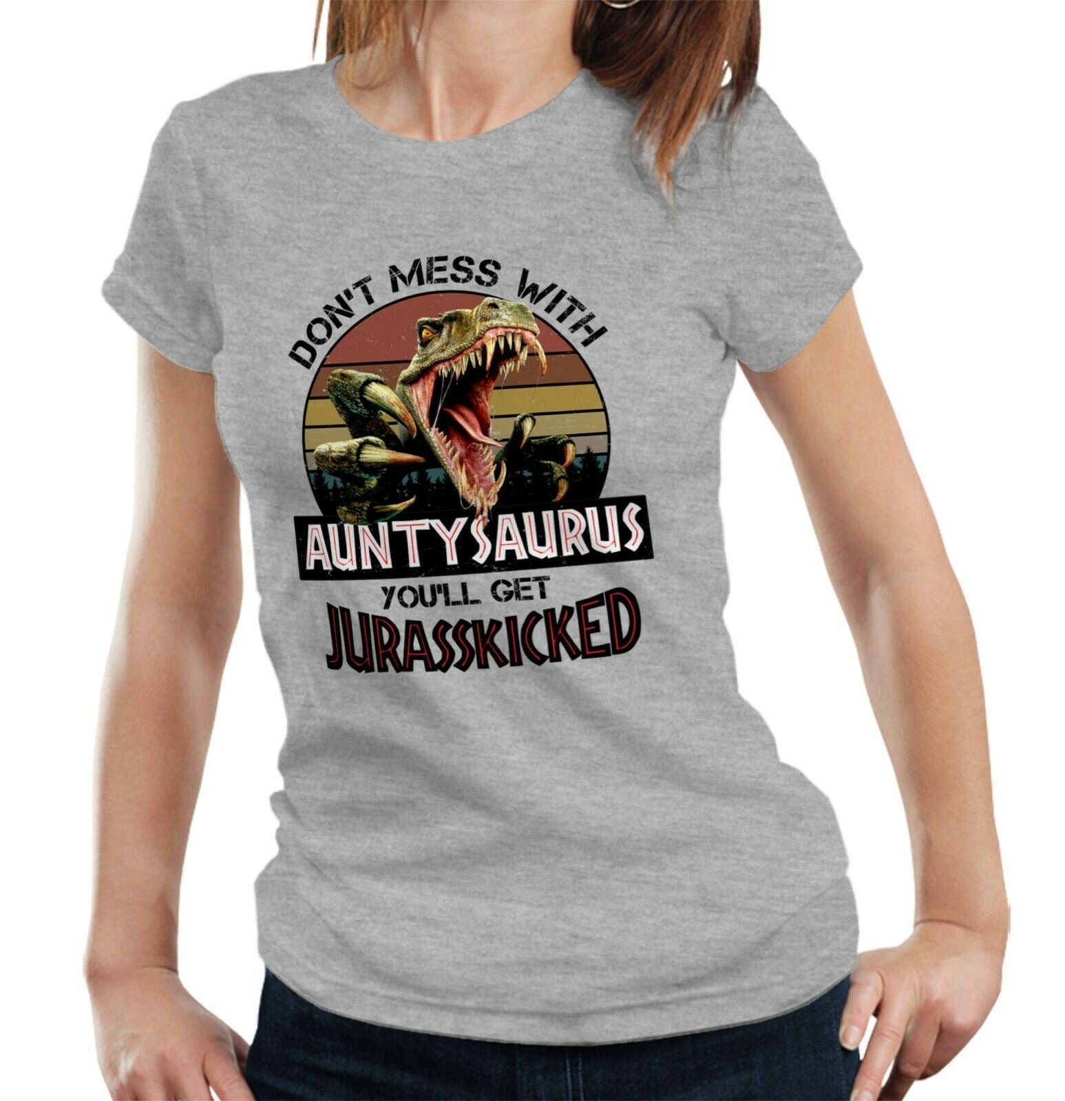 Auntysaurus 1 Tshirt Fitted Ladies