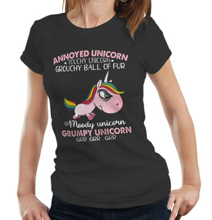 Annoyed Grumpy Unicorn Tshirt Fitted Ladies