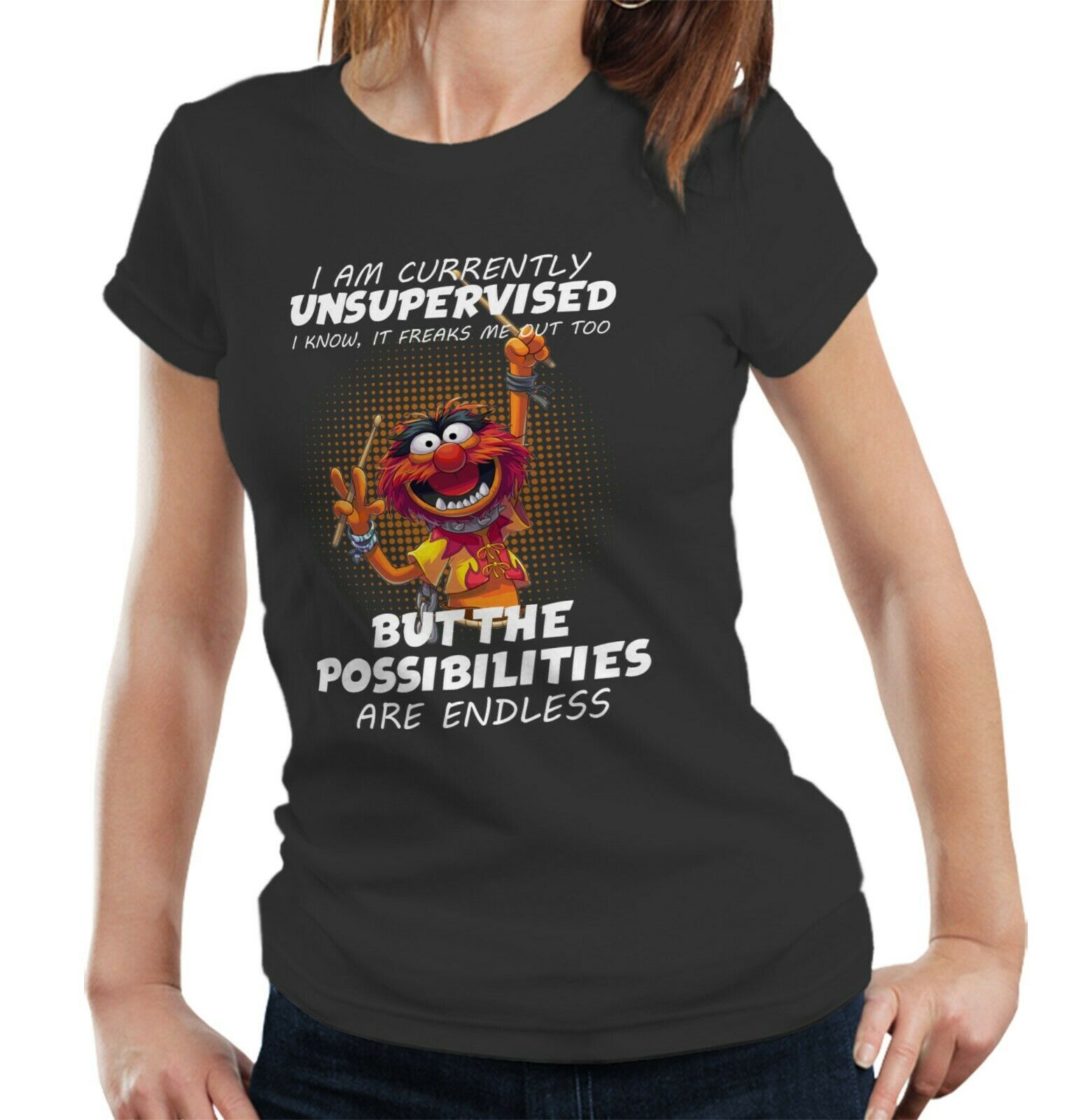 I Am Currently Unsupervised Tshirt Fitted Ladies