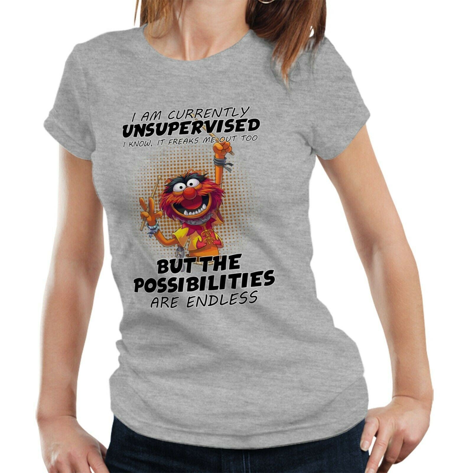 I Am Currently Unsupervised Tshirt Fitted Ladies