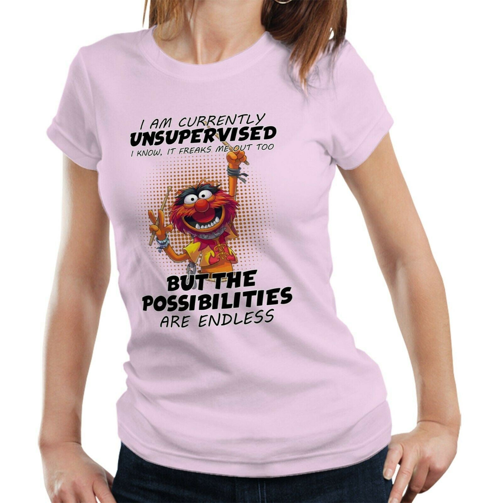 I Am Currently Unsupervised Tshirt Fitted Ladies