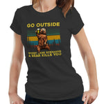 Go Outside Bear 2 Tshirt Fitted Ladies