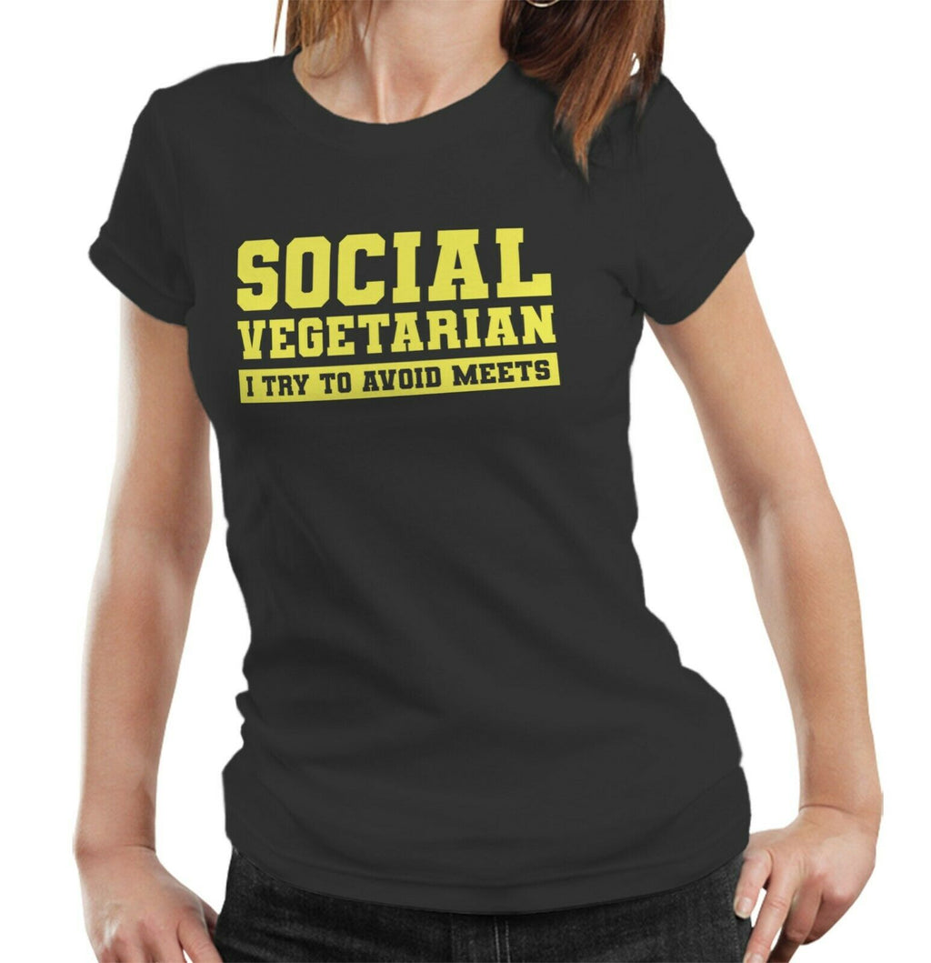 Social Vegetarian Tshirt Fitted Ladies