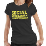 Social Vegetarian Tshirt Fitted Ladies