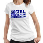 Social Vegetarian Tshirt Fitted Ladies