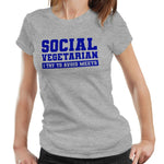 Social Vegetarian Tshirt Fitted Ladies