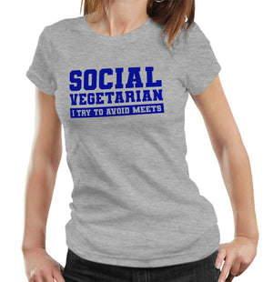 Social Vegetarian Tshirt Fitted Ladies