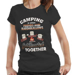 Camping Is Where Friends Tshirt Fitted Ladies