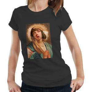 Virgin Mary Uma Thurman Tshirt Fitted Ladies