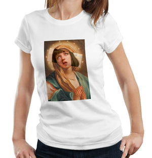 Virgin Mary Uma Thurman Tshirt Fitted Ladies