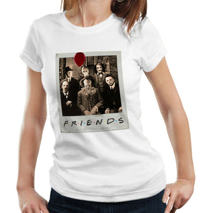 Friends Horror Polaroid Tshirt Fitted Ladies