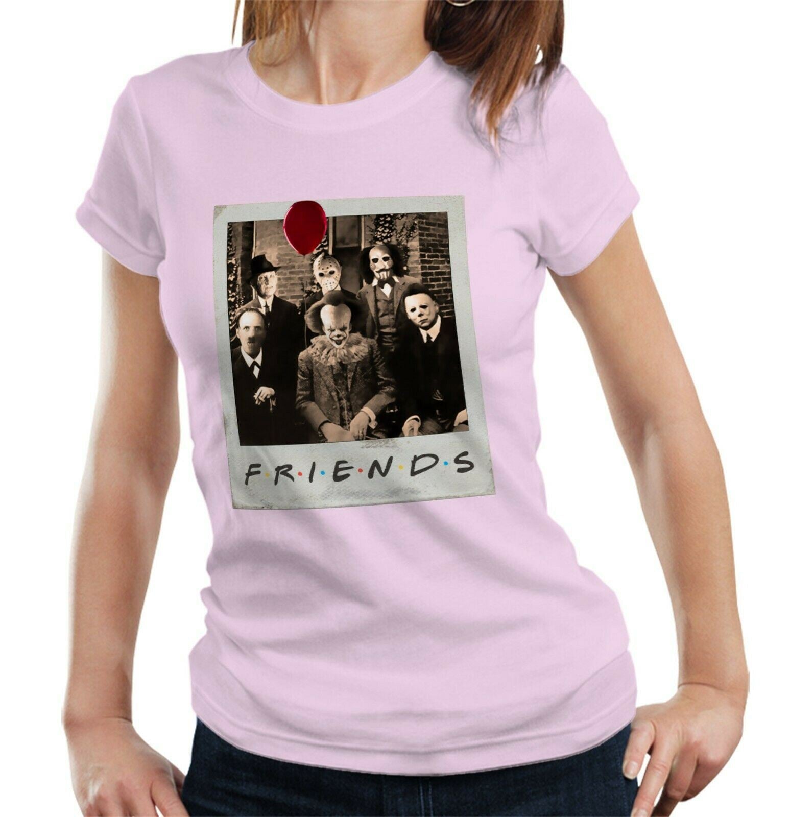 Friends Horror Polaroid Tshirt Fitted Ladies