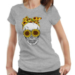 Sunflower Skull Tshirt Ladies