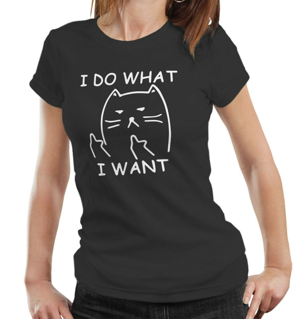 I Do What I Want Cat Tshirt Ladies