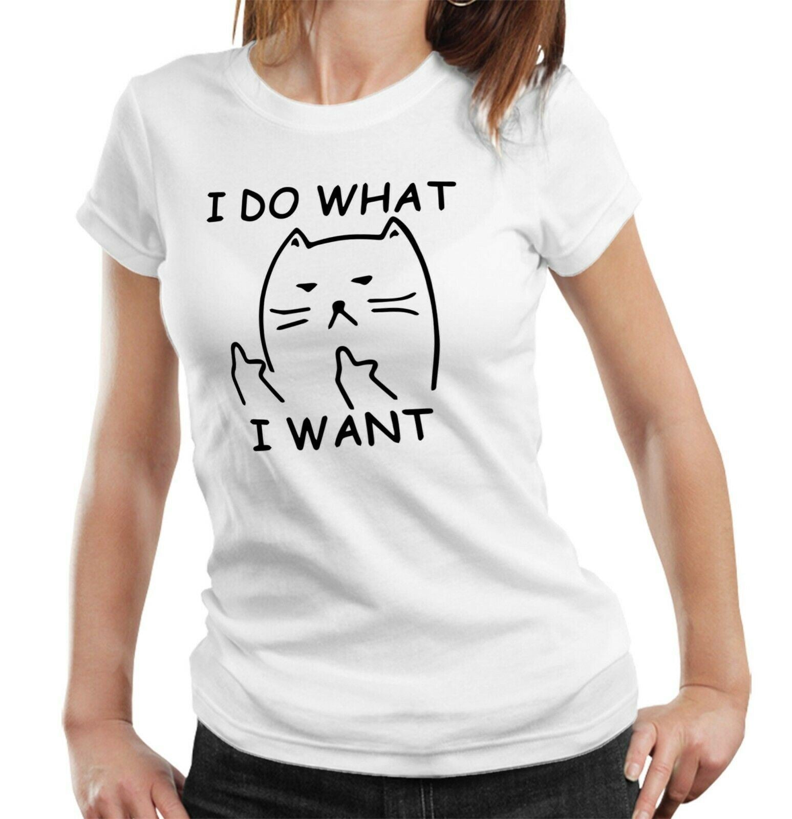I Do What I Want Cat Tshirt Ladies