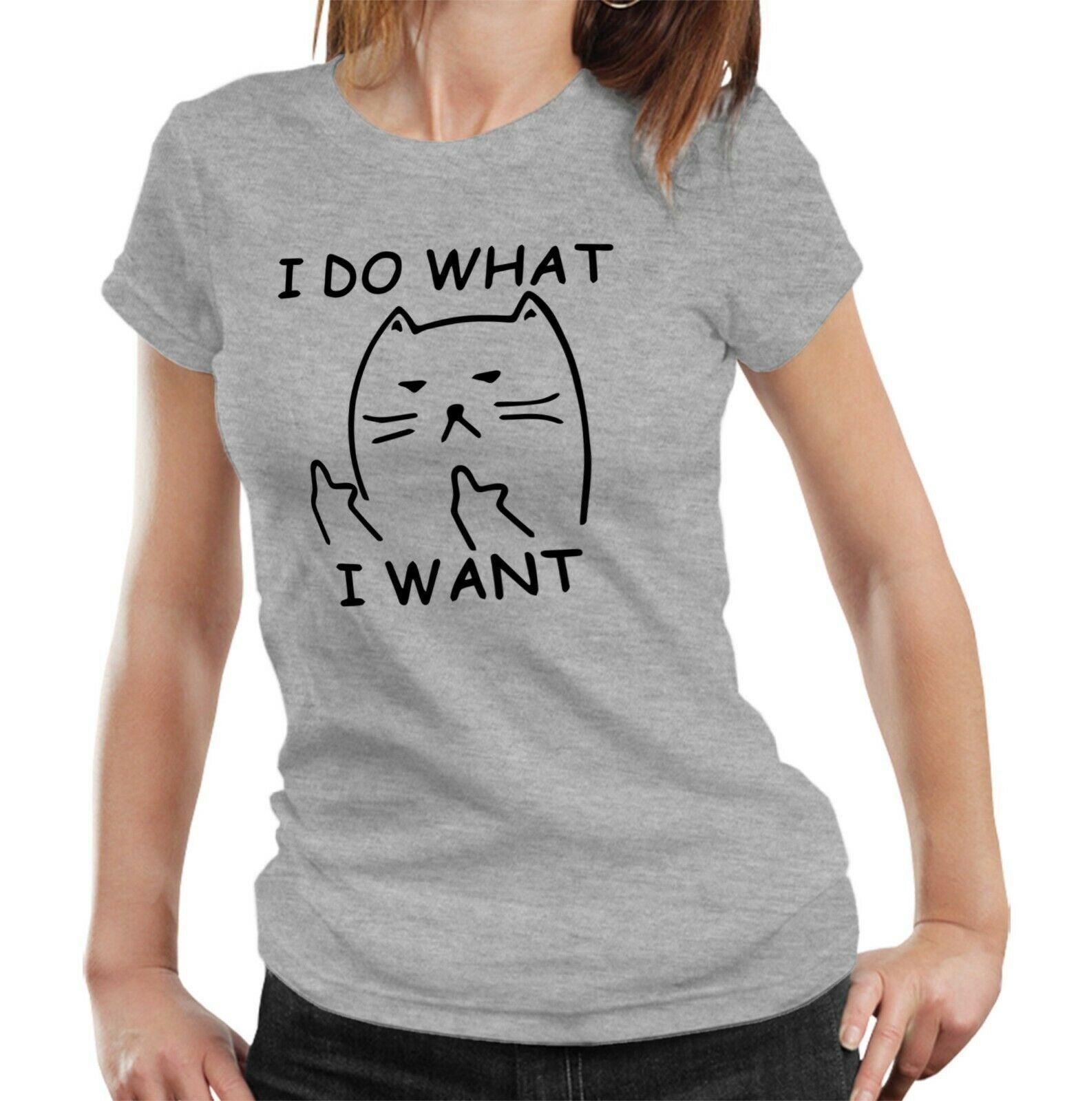 I Do What I Want Cat Tshirt Ladies