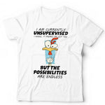 I Am Currently Unsupervised Chicken Tshirt Unisex & Kids