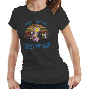 Yes I Am The Crazy Cat Lady Tshirt Ladies