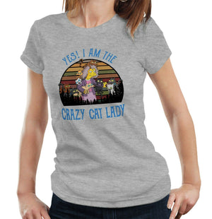 Yes I Am The Crazy Cat Lady Tshirt Ladies