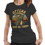 Otters Make Me Happy Tshirt Ladies