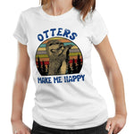 Otters Make Me Happy Tshirt Ladies