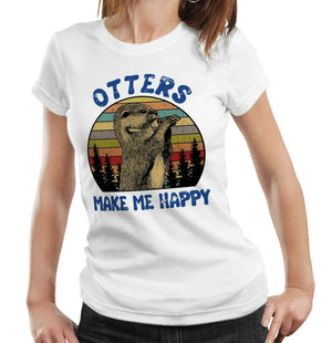 Otters Make Me Happy Tshirt Ladies