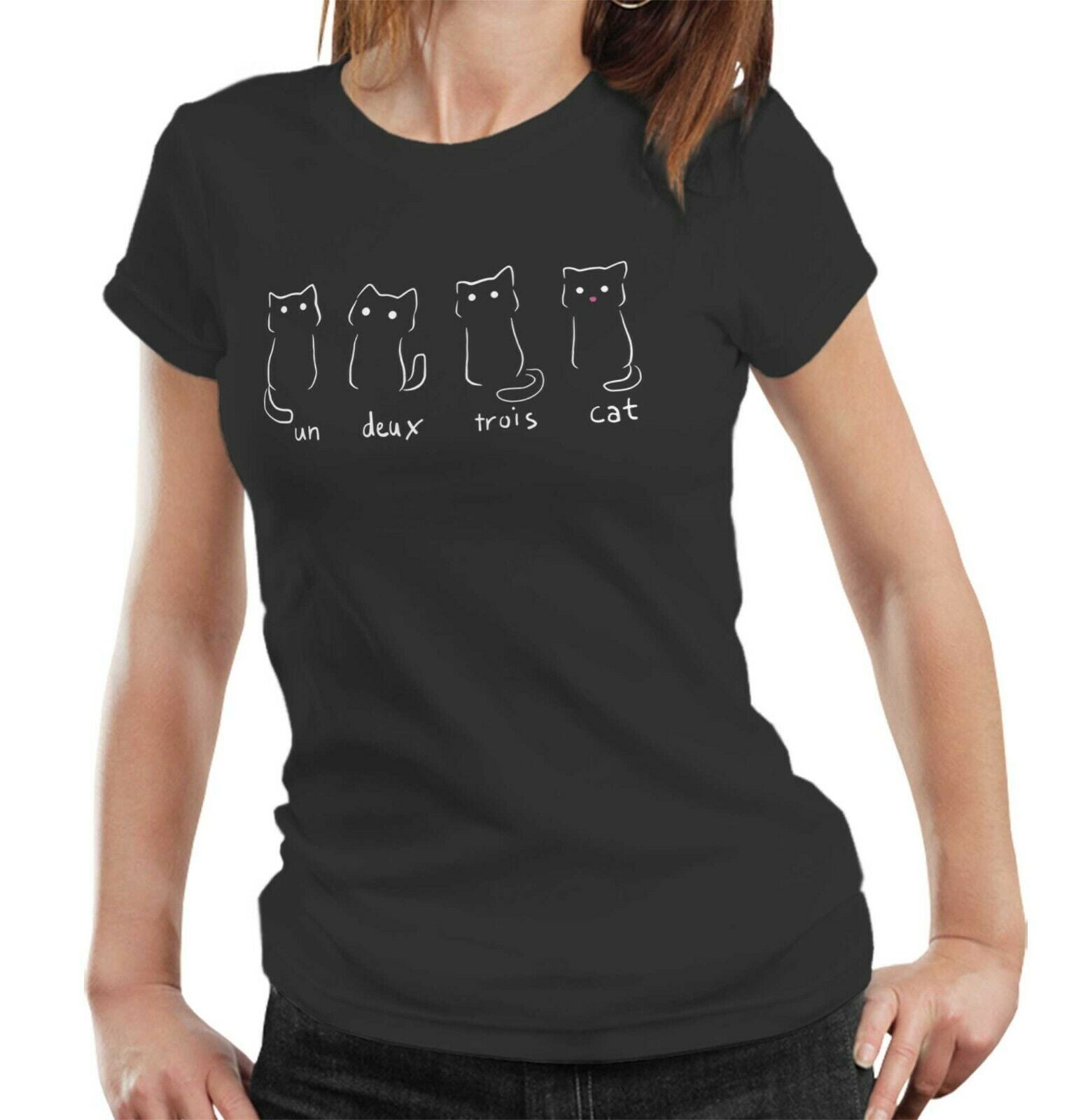 Un Deux Trios Cat Tshirt Ladies