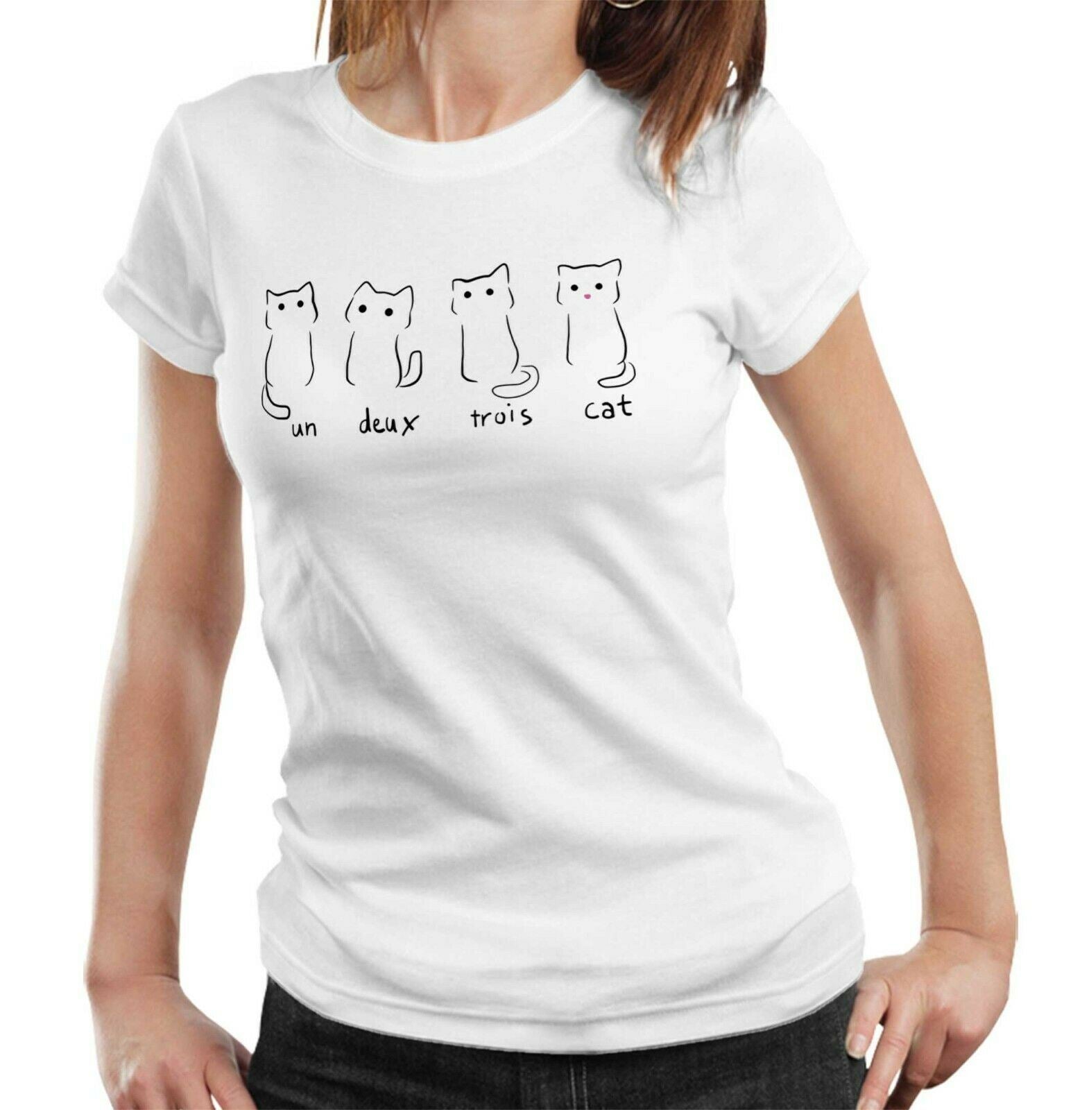 Un Deux Trios Cat Tshirt Ladies