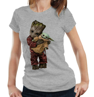 Baby Groot & Baby Yoda Tshirt Ladies