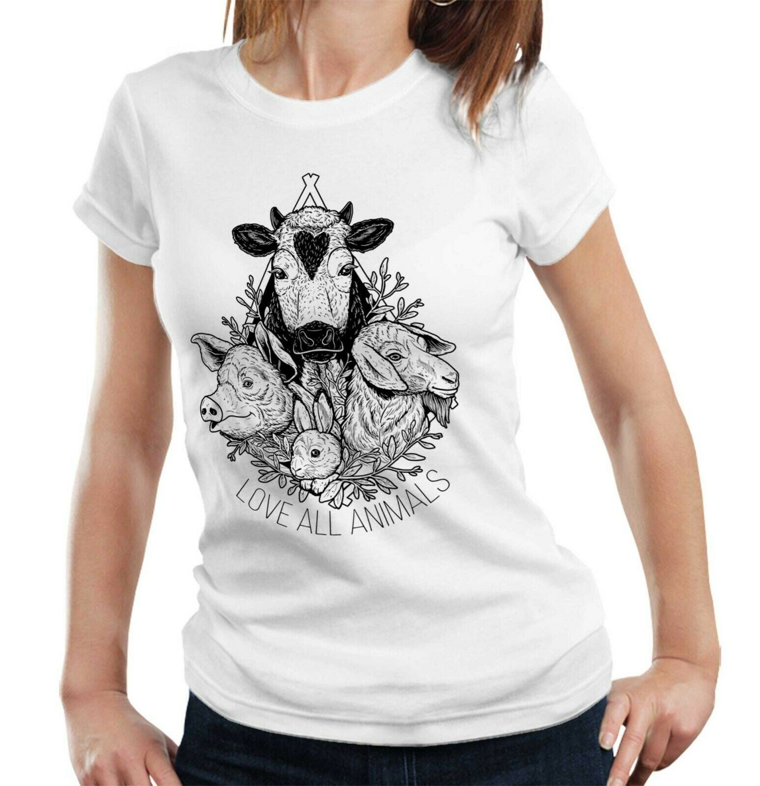 Love All Animals Tshirt Fitted Ladies