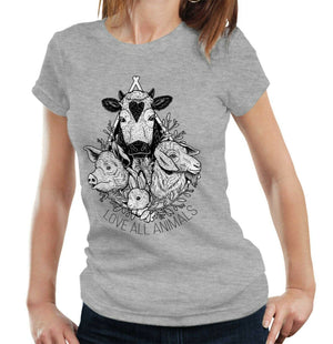 Love All Animals Tshirt Fitted Ladies