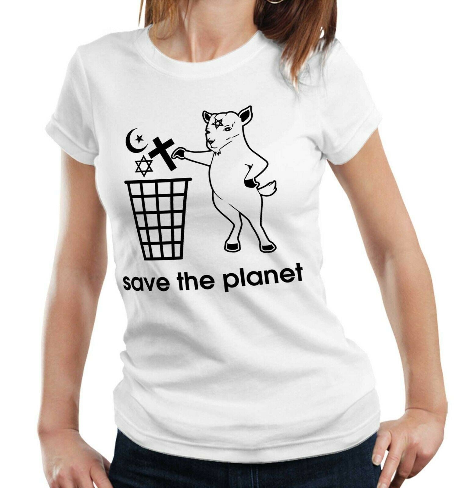 Save The Planet Tshirt Fitted Ladies