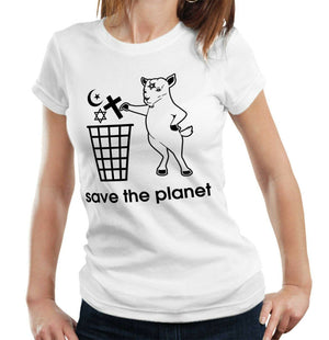 Save The Planet Tshirt Fitted Ladies