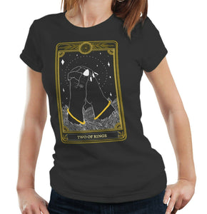 Two Of Rings Tarot Card Tshirt Fitted Ladies