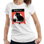 Kawaii Ramen Cat Tshirt Fitted Ladies