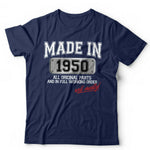 Made In 1950 Tshirt Unisex - 70th Birthday, Fathers Day, Gift