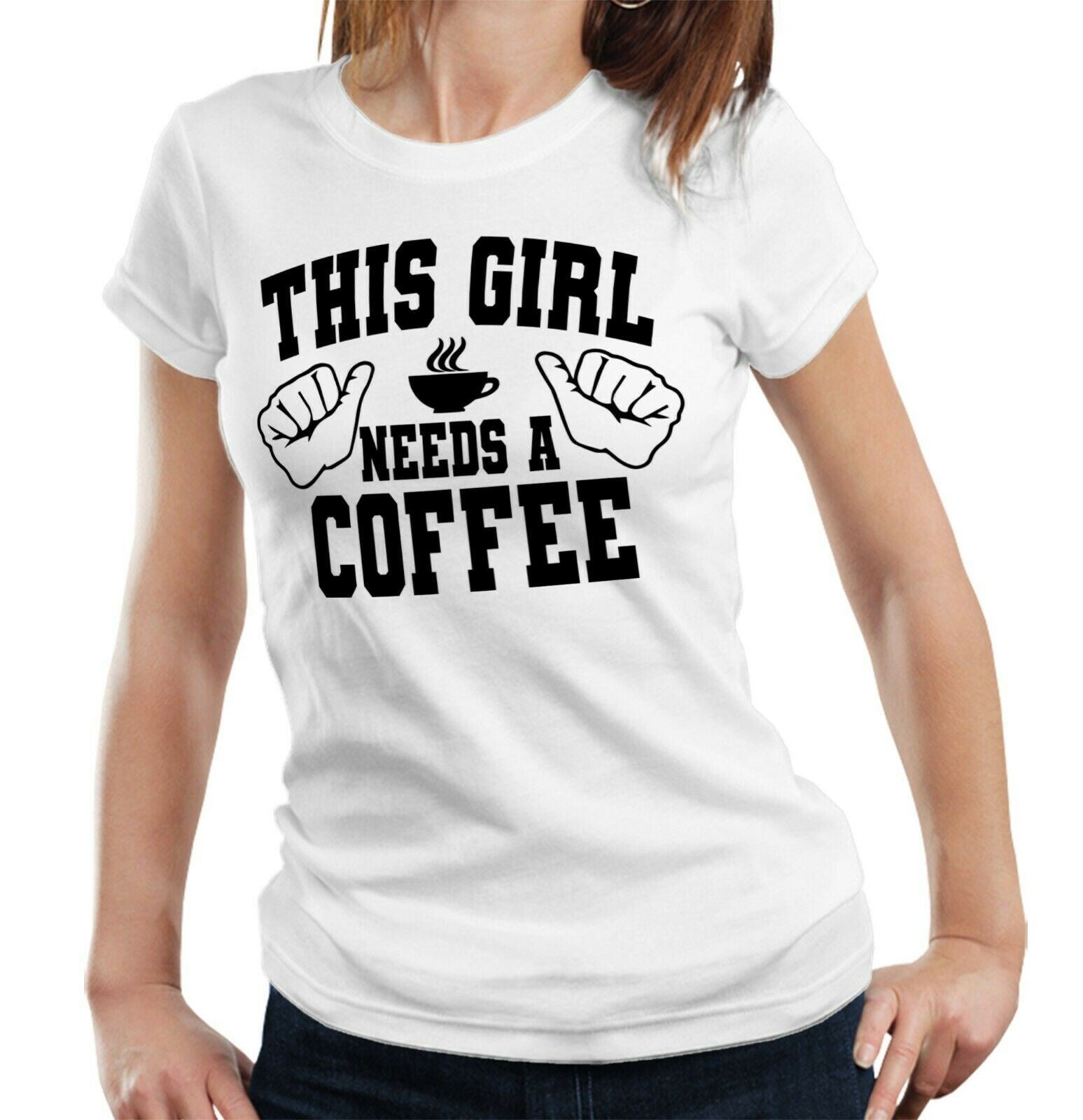 This Girl Needs A Coffee Tshirt Fitted Ladies