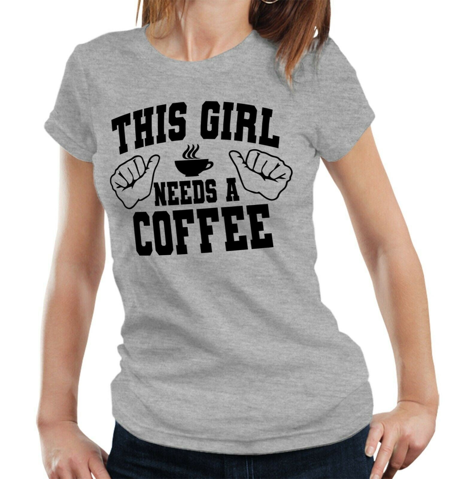 This Girl Needs A Coffee Tshirt Fitted Ladies